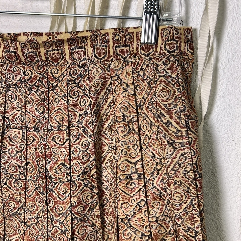 Peruvian Connection Pima Cotton Aline Pleated Midi Skirt Size 10 - Picture 2 of 7